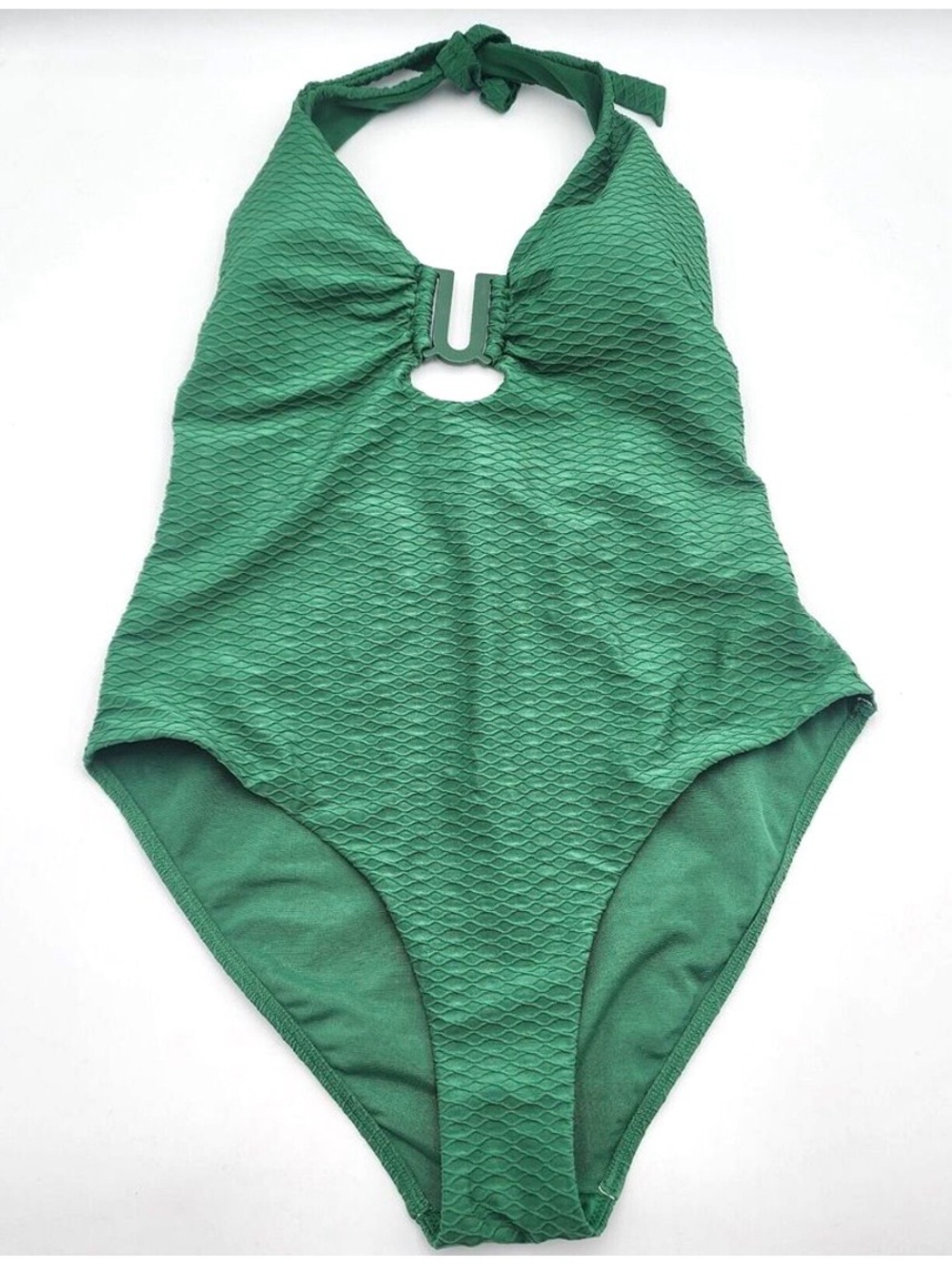 NWOT Sea Level Swim Australia Honeycomb U-Bar Halter One Piece Swimsuit 12